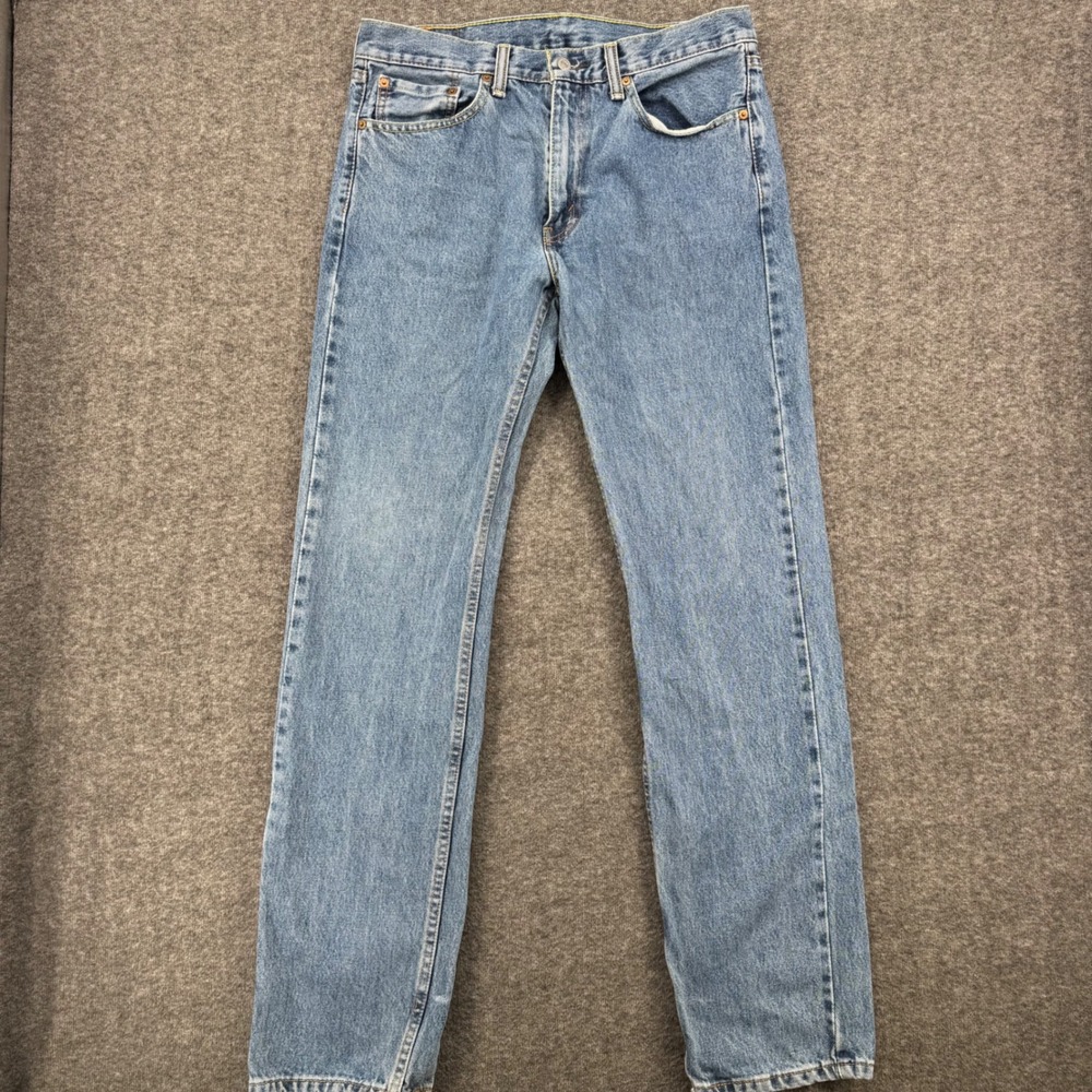 Levis 501 Original Fit Mens Jeans W32 L34 Medium Wash Blue Denim Relaxed Work